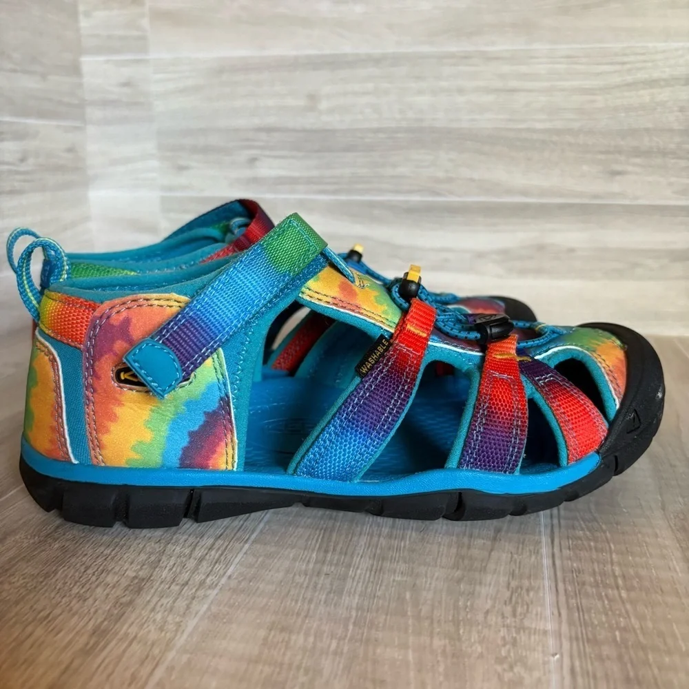 Keen Seacamp I| CNX Youth Sandals Sz 4 Vivid Blue Original Tie Dye Toggle EUC